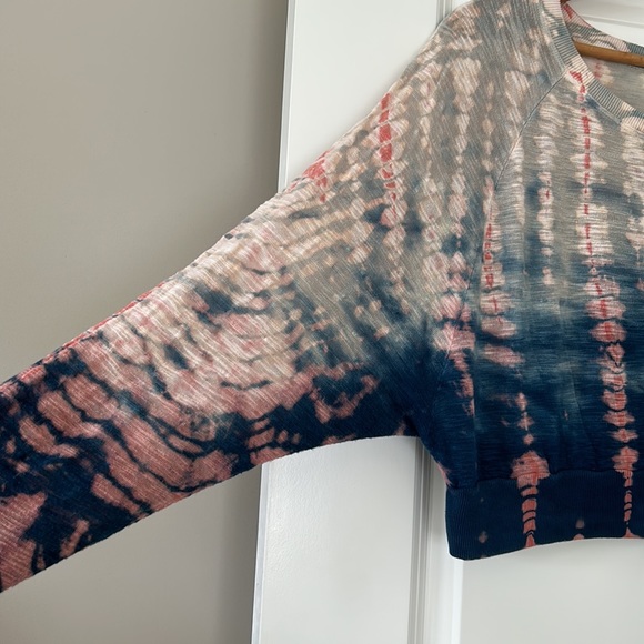 Hard Tail Tie-Dye Oversized Cropped Rayon Knit Sweater/ Top w Dolman Sleeves - Picture 2 of 14